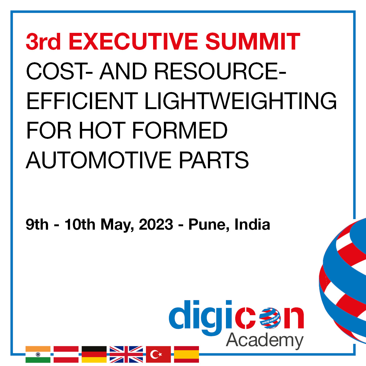 3rd Executive Summit – Cost- and Resource-Efficient Lightweighting for Hot Formed Automotive Parts